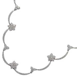 2ct Flower Motif Diamond Necklace Pendant / 18K White Gold / 750-12.3g / Gift - Picture 1 of 10