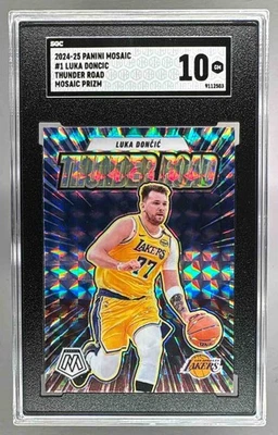 9112503 Luka Doncic 2024 Panini Mosaico #1 Prata Mosaico Thunder Road SGC 10 - Imagem 1 de 2