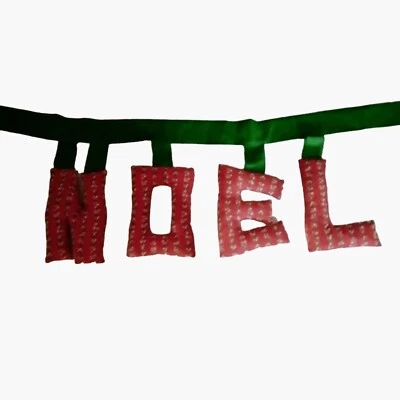 Tela hecha a mano decoración pancarta de Navidad NOEL Foto 1 de 4