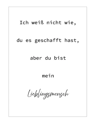 Post Karte mit Spruch für Lieblingsmensch Gruß Freundschaft Liebe Geschenk Idee - Bild 1 von 2