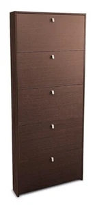 Scarpiera salvaspazio legno Col. rov. Moro Dim: Lung. cm 67 Prof cm 15 H cm 164 - Foto 1 di 1