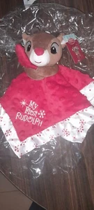 Manta de seguridad Rudolph El reno nariz roja Lovey Babys primera Navidad - Imagen 1 de 4