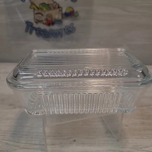Plato de vidrio transparente acanalado para refrigerador Pasabahce 6" rectangular EXCELENTE VINTAGE - Imagen 1 de 7