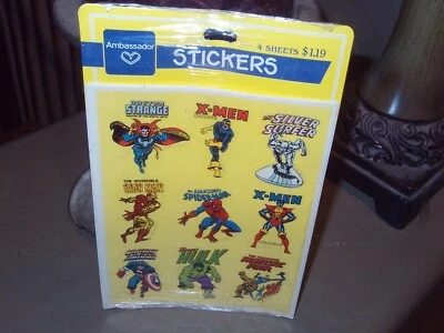 VINTAGE MARVEL SUPER HERO HALLMARK STICKERS RARE AVENGERS NEW SEALED GEM M 1983 - Image 1 of 4