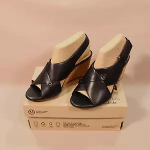 Clarks Margee Eve Black Leather Sandals UK 3 1/2 Fit D EU 36 - Bild 1 von 8