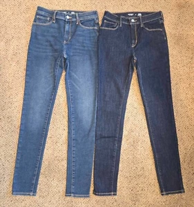 Old Navy Girls High Rise Rockstar Skinny Jeggings Jeans Size 16 Blue Lot of 2 - Picture 1 of 11