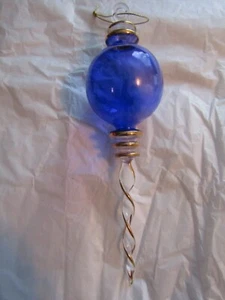 Lila Glas Endstück Weihnachtsschmuck Spirale Eiszapfen - Bild 1 von 5