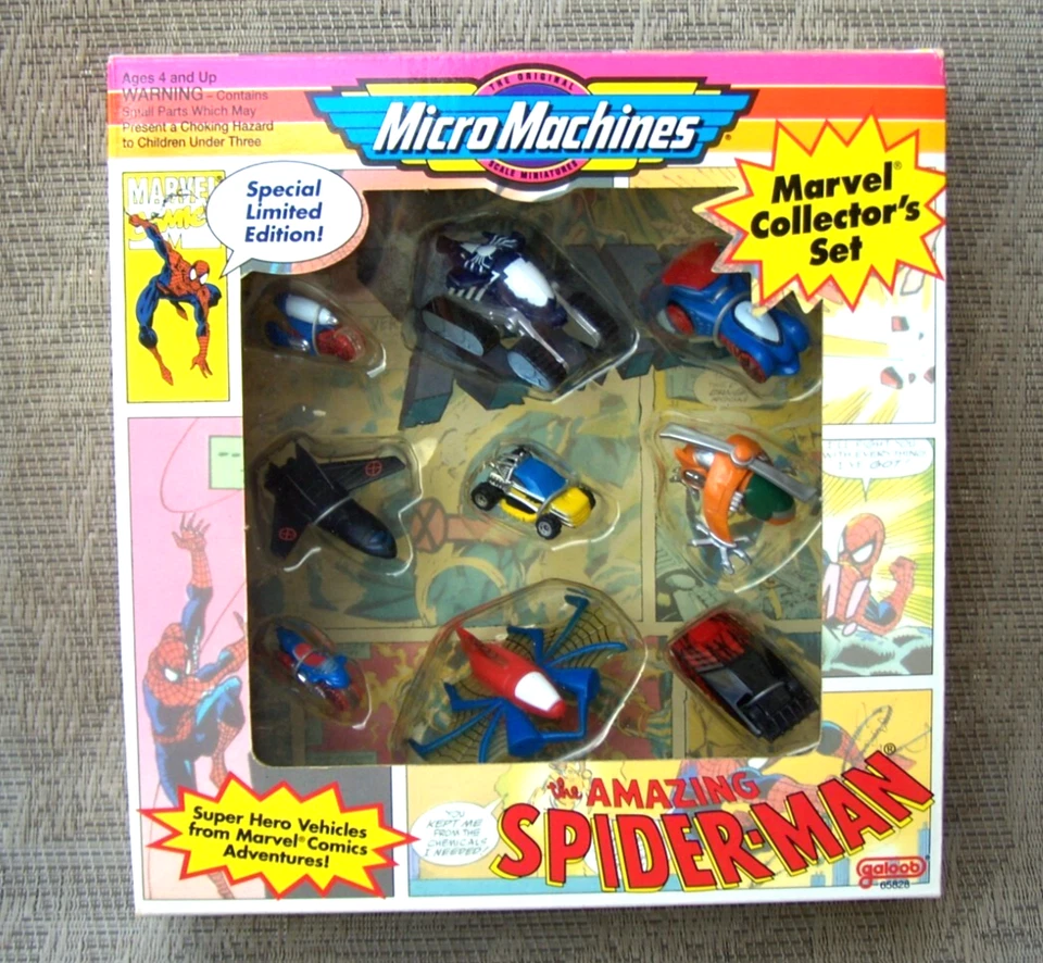 Micro Machines Marvel Collector's Set Spiderman Vehicles 1993 Galoob
