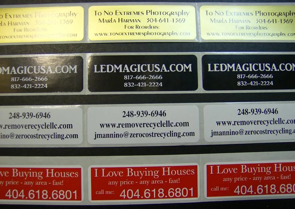 1,000 Printed Labels, Custom Rectangle Stickers,  1.25" x 3.5",  1 ink color - Image 1 of 4