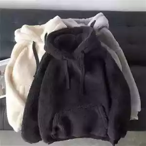 Damen Kapuzenpullover Hoodie Pullover Qualität Elegant Teddy-Fleece Sweatshirt - Bild 1 von 13