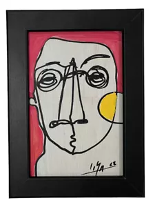 PAINTING OIL AND ACRYLIC ON FIBERBOARD 4”X6”(FRAME INCLUDED) CUBAN ART by LISA. - Picture 1 of 2