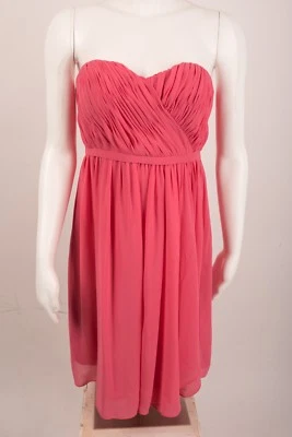 Vestido para mujer Donna Morgan talla 4 sin tirantes cóctel gasa dama de honor boda Foto 1 de 4