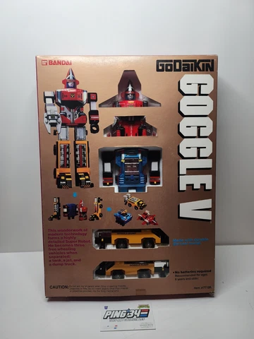 Vintage 1984 Goggle V Robot GoDaiKin Popy Bandai Deluxe (DX) Chogokin READ Cover