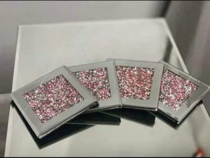 PINK TABLE PLACEMATS & COASTERS Crushed Diamond Crystal Romany Sparkly Dining - Picture 1 of 16