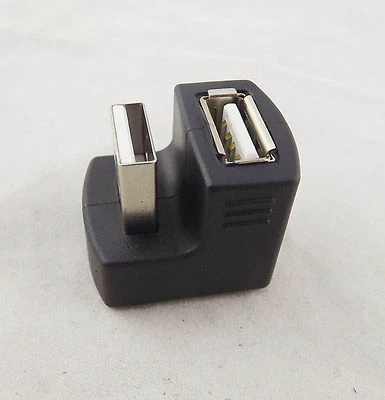 USB 2.0 180 Degree Angle A Male to Female Extension Converter Adapter Connector - Image 1 of 4