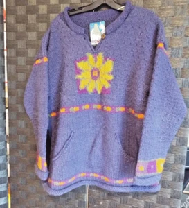 Suéter Newari de Diseño Islandés Talla L XL Lana Pesada Tejido a Mano Nepal - Imagen 1 de 8