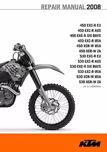 KTM Service Workshop Shop Repair Manual Book 2008 530 XCR-W. - Bild 1 von 12