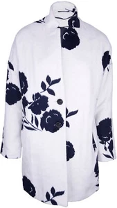 Elegante abrigo vintage ROSAS ROSAS FLORAL MEDIO ABRIGO - blanco Rockabilly - Imagen 1 de 4