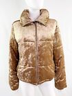Forever 21 Rose Gold Pink Metallic Soft Quilted Bomber Jacket  Size L