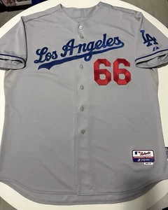 Majestic On field Authentic Los Angeles Dodgers Yasiel Puig jersey 52 2XL - Picture 1 of 13