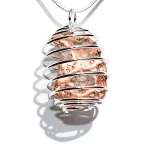 Ciondolo Pepita Naturale USA CARICATO Ciondolo Esemplare Rame + Catena Acciaio Inox 20 - Foto 1 di 12