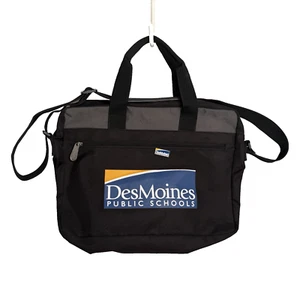 Bolso de Hombro para Laptop Escuelas Públicas Des Moines Negro con Logo y Pin 16"x13"x6"- - Imagen 1 de 17