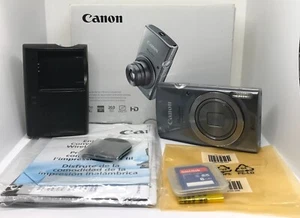 Canon PowerShot ELPH 160 Digital Camera 20mp 8x Optical 4x Silver Tested Bundle - Picture 1 of 18