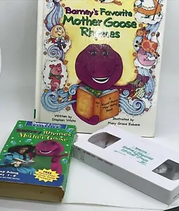 Barney & Friends Mother Goose Nursery Rhymes VHS Tape And Hardback Book - Picture 1 of 3