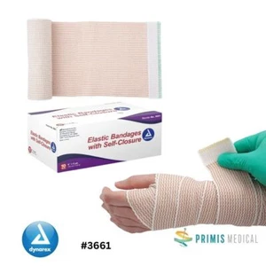 Dynarex 3661 Elastic Bandages with Self-Closure 6" x 5yd Latex Free Box of 10 - Picture 1 of 3