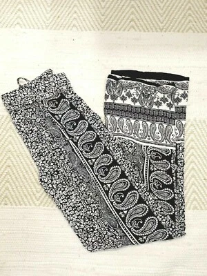 anne carson XS Dark Navy/ black Floral Pull-on Harem Pants - Image 1 of 4