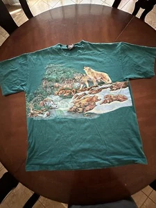 Indian Creek Wolves Nature Signal Sports Vintage 90s T Shirt Adult Size 2XL - Picture 1 of 8