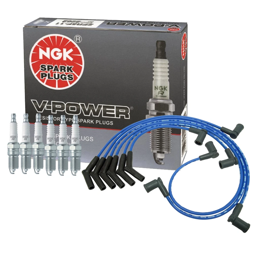 Kit de cable NGK y 6 bujías de alimentación en V para Ford Taurus Mercury Sable 3,0 V6 Foto 1 de 1