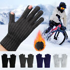 Gants d'hiver thermiques en tricot sans doigts écran tactile mitaines chaudes hommes