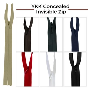 YKK Concealed Invisible Closed End Zip with Metal Teeth Zipper for Dress Skirts - Picture 1 of 36