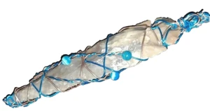 Nueva decoración 5,1" piedra punta de flecha joyería reproducción lanza azul cuentas cobre alambre moderno - Imagen 1 de 20