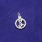 NEW Sterling Silver Letter Z in Circle Pendant 925 Calligraphy Initial Charm S/S