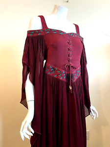 NWT HOLY CLOTHING Acacia Medieval GODDESS DRESS M Embroidered CELTIC Renaissance