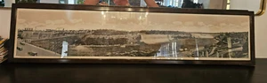 Rare Niagara Falls Long Panoramic Lithographic Print 50X10 Circa 1920 Framed - Picture 1 of 10