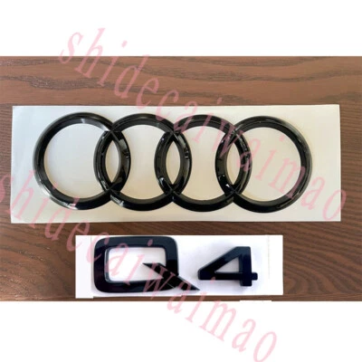 Audi Q4 Gloss Black Rear Set Boot Trunk Emblem Badge for Audi Q4 - Image 1 of 3