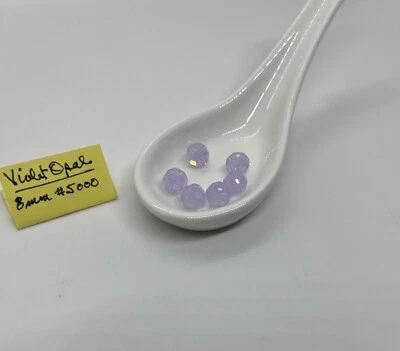 Swarovski #5000 8mm Round Crystal Beads Violet Opal Lot of 52 Vintage - Image 1 of 4