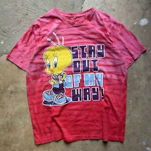 Vintage 90s Looney Tunes Tweety Bird All Over Print AOP T-Shirt Tie-Dye Large - Picture 1 of 11