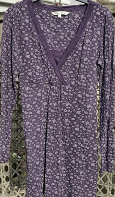 Fat Face Purple Sweet Grape Floral Print Double Layer Tunic Dress Size 12 BNWOT - Image 1 of 4