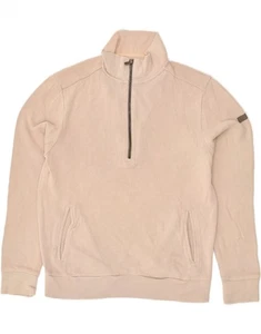 BEN SHERMAN maglione maglione uomo collo zip medio beige cotone AZ62 - Foto 1 di 4