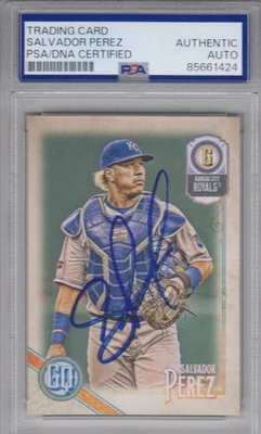2018 Topps Gypsy Queen SALVADOR PEREZ Kansas City Royals #298 SIGNED PSA/DNA - Image 1 of 2