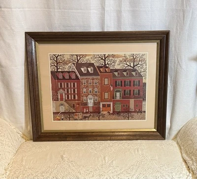 Impresión artística Charles Wysocki “City Street” Patrimonio colonial América 28”x 22” madera Foto 1 de 4