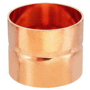 3 Inch ID Copper Coupling Fittings, Rolled Tube Stop Straight Pipe Fitting We... - Picture 1 of 5