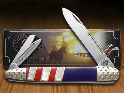 Silverhorse Whittler Knife American Flag Series SHS-140RWB - image 1 of 4
