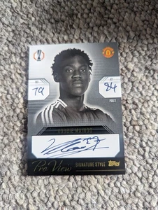 Topps Match Attax Kobbie Mainoo Pro View Signature Style Card Manchester United - Picture 1 of 2