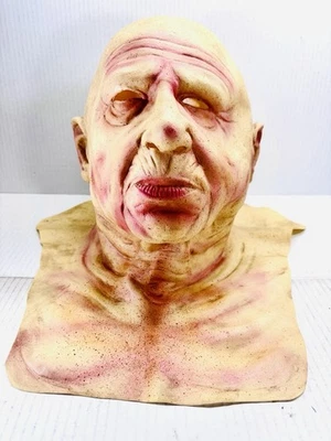 Halloween Realista Viejo Hombre Máscaras de Látex Cara Arrugada Hombre Calvo Horror Mascarada Foto 1 de 4