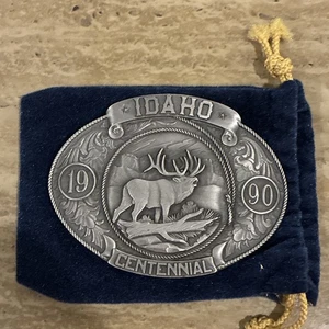 1990 Idaho Centennial Limited Edition Gürtelschnalle Gem State Elk - Bild 1 von 5